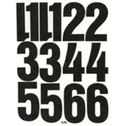 Chartpak CHA01198 Vinyl Numbers- Adhesive- 21 Numbers- 6 in.- Black