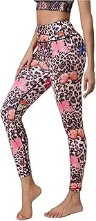 Hupplle Leggings for Women Printed Pattern High Waisted Tummy Control Buttery Soft Stretchy Workout Yoga Running Casual Pants