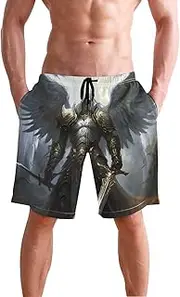 [XYMZR] Archangel White Wings Men's Swim Trunks Quick-Dry Bathing Suit Swimming Board Shorts S