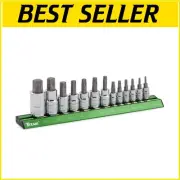 Heavy-Duty 13-Piece Star Socket Set with Magnetic Storage Rail for Efficiency