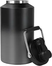GAGANIU Insulated Water Bottle, 1 Gallon Jug with Handle, 128 oz Stainless Steel Large Water Bottle Wide Mouth Double Vacuum for Hot & Cold Drinks, Gradient Gray