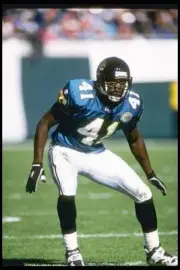 Cornerback Dave Thomas Jacksonville Jaguars watches a receiver - 1995 Old Photo