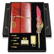 Feather Quill Pen and Ink SetAntique Calligraphy Pens with Leather Journal No