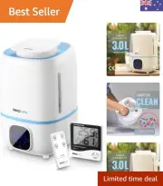3L Ultrasonic Cool Mist Humidifier for Large Bedroom Home Office, Super Quiet...