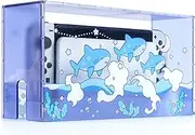GeekShare Cute Shark Acrylic Clear Dust Display Box Cover for Switch/OLED Dock, Waterproof Protective Case Compatible with Nintendo Switch/OLED Charging Dock Accessories