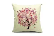 All 4 Kids 45cm Square Throw Pillow Cushion Cover - Pink Tree