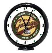 Dads Garage 24 Hours, Black Non-Lighted Gas Pump Globe Advertising Quartz Clock