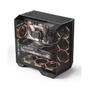 darkFlash Full-Tower ATX Gaming PC Case, Back Plug-in Motherboard, Dual-Chamb...