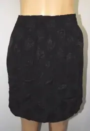 NEW $69.50 Ann Taylor LOFT Pull on Lined Dressy Black Skirt Medallion Print S/P