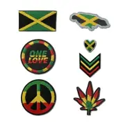 Set of 7 Jamaica Embroidery Patch Iron on or Sew on Embroidered Motif Transfe...