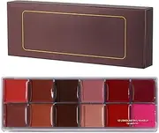 Colorful Lip Palette - 12 Colors Long Lasting Matte Cream Lipstick - Long Wear Smooth Compact Lipgloss Set for Mom Women Wife Daily Use