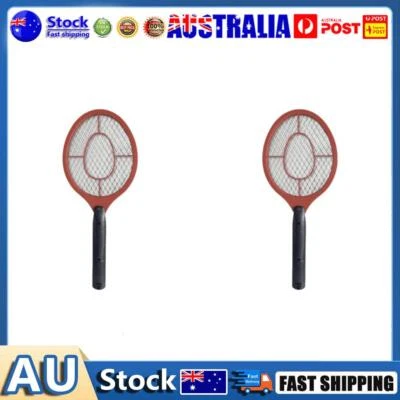 Bug Zapper Racket Electric Fly Swatter Handheld Battery Powered Zapper (Red) Au