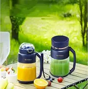 Portable Blender, Personal Blender Small Smoothie Blender with 10 Blades, Smoothie Blender with Travel Lid and Straw, Portable Juicer Blender for Travel, Sports (Blue)
