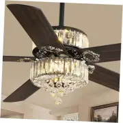 60 Inch Crystal Fandelier Ceiling Fan with Light, Farmhouse Ceiling Fans with