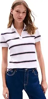 [Tommy Hilfiger] Women's, Stripe Stretch-Cotton Polo
