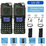 2 PACK BAOFENG UV25 WALKIE TALKIE LONG RANGE TRI-POWER TWO WAY HAM RADIO VOX+BAG