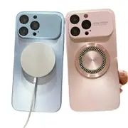 For Iphone 15 Large Window Diamond Magnifier Magnetic Phone Case