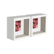 Nicola Spring 2 Piece 4 x 4 3D Shadow Deep Box Photo Frame Set - Craft Display Picture Frame with 2 x 2 Mount