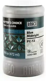 AMACO Potters Choice Glaze, Blue Midnight PC-12, 1 Pint