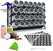 Spice Rack Organizer for Cabinet,4-Tier Spice Rack with 28 Glass Spice Jars,Labe