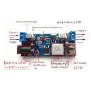 Efficient and Power Module 24V12V to 5V 5A Wide Voltage Range USB Port