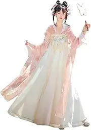 [JIMINISO] Sweet Embroidered Vestido Hanfu 4pcs Top Dress Shawl Pibo Tang Dynasty Princess Cosplay Costumes Fairy Dresses