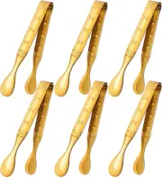 6-Pieces 6 Inch Gold Tongs Mini Tongs for Appetizers, Gold Serving Utensils Smal
