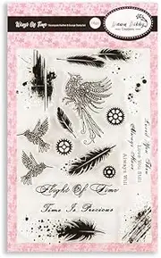 Dawn Bibby Creations Wings of Time Steampunk Feather & Grunge Stamp Set