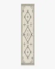 75' x 365' | Machine Washable Runner Rug | Kid & Pet Friendly | Indoor Rug | Damali Black & White Rug | Ruggable