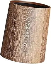 Ｂｅｓｇａ Wood Grain Trash Can Waste Bin Large Capacity Without Lid Storage Bucket Wastebasket for School Bedroom Kitchen Hotel Dining, M