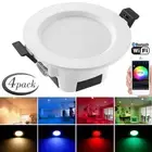 4PCS Bluetooth RGB+WW+CW LED Ceiling Lamp Down Light Dimmable Music Downlight AU