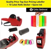 New Price Tag Gun Pricing Labeller 21x12Label Roll Sticker Spare Ink Shop Retail