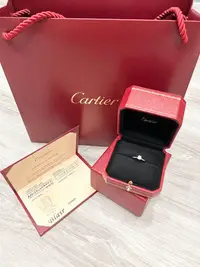 在飛比找Yahoo!奇摩拍賣優惠-Cartier 卡地亞 經典 1895系列 單鑽戒指 鉑金 