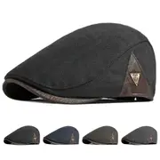 Men Triangle Label Newsboy Cap Spring / Autumn Flat Hip Hop Beret