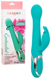California Exotic Oscillate 9.75" Thrusting Rotating Rabbit Vibrator with Fluttering Clitoral Teaser