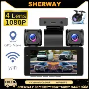 4 Channel Dash Cam Car DVR FHD 3K GPS Night Vision Loop Recording Driving Camera
