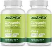 Curcumin 510mg (Turmeric)(240 Vegetarian Capsules) (120 x 2) with Curcumin C3 Complex & Bioperine - Standardized to 95% Curcuminoids - No Stearates - No Fillers - Vegan - Non GMO - Gluten Free