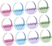 VINTORKY 12pcs Adorable DIY Easter Baskets Cartoon Egg Storage Baskets Colors for Easter Decorations and Parent Interaction