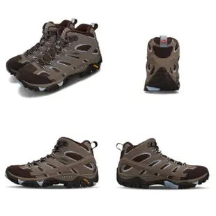 【MERRELL】戶外鞋 Moab 2 Mid GTX 運動 女鞋 登山 越野 耐磨 黃金大底 防水 中筒 灰 棕(ML99796)