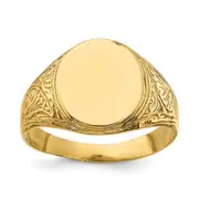 14k Yellow Gold Oval Signet Baby Ring