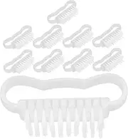 Ipetboom 10pcs Manicure Tools Nails Detail Nail Cleaning Brush Soft Cuticle Trimmer Nail Cuticle Cutter Bell Polish Duster Small Cleaning Brush Gel Prep Softener White