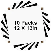 HTVRONT HTV Heat Transfer Vinyl Bundle: 5 White HTV Vinyl and 4 Black Heat Transfer Vinyl Sheets, 12"x12" PU Iron on Vinyl Plus 1 Teflon Sheet Easy to Cut & Weed for Heat Vinyl Design