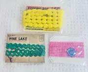 Lot of 3 Junk Journal Emphera Paper Craft Cards Trim Ric Rac Ribbon