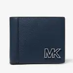 MICHAEL KORS 短夾 皮夾 鵝卵石紋真皮 男夾 錢包 零錢袋 M91555 藍色MK(現貨)