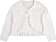 [CHIC FILLES] Girls' Long Sleeve Button Closure Knitted Bolero Cardigan Kids Shrug Sweaters Cropped Jacket Cover Up Tops