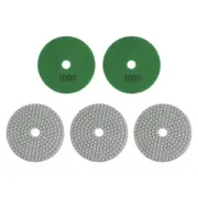 5pcs 4" Grit 1000 Diamond Polishing Pad Wet/Dry for Stone Concrete Marble Quartz