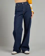 [Levi's] Levi's Women's Ribcage Wide Leg Jeans in Shaded View Blue Size 28 28 Shaded View Blue