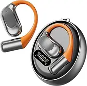 Open Ear Buds Wireless Bluetooth Earbuds, Open-Ear Headphones with Lanyard, Touch Control Earphone, 30H Playtime LED Power Display OWS Headset Waterproof for Gym, Workout, Running (Black)