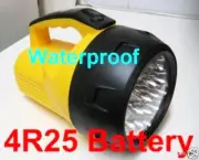Powerful 16 Led Torch Waterproof 6V large Battery continuous lighting one week