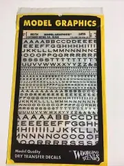 Woodland Scenics HO Scale Decal MG734: Ext Gothic RR Alphabet Black 1/16,3/32